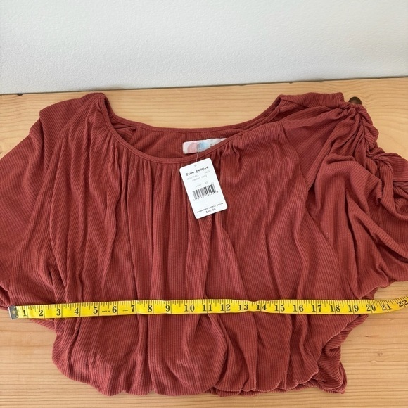 Free People Beach You’re the One Scoop Neck Crop Top Cherry Chai XS - Picture 11 of 14